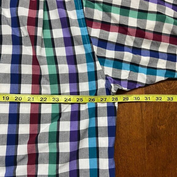 Van Heusen 417 Vintage 90s Multicolor Button Front Shirt Cotton Men's Size XL - Picture 7 of 8
